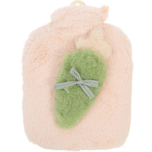 Portable Reusable Hot Water Bag Belly Warmer Women Winter 26x18x3cm Faux Rabbit 1 Set Beige