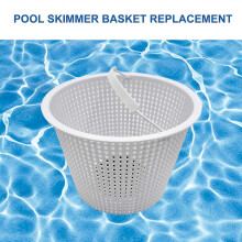 (Small white) Pool Skimmer Basket with Handle for In-ground Pools, Efficient Filtration, Blue Plastic, 2 Sizes