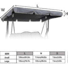 (Larger) 2026PING-3 Seater Swing Chair Canopy Replacement, Outdoor Garden Furniture Covers