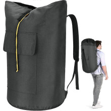 (charcoal grey) Torba na pranie 115 l, rozciągliwa, z tkaniny Oxford 600D, z plecakowymi szelkami, do akademika i kempingu