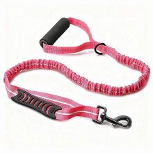 (Magenta) Reflective Explosion-Proof Elastic Dog Lead, Adjustable Nylon Pet Walking Rope for Evening Outdoor Walks, Fits Different Pet Sizes