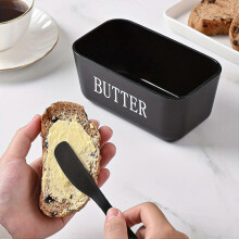 (White) Butter Dish with Knife Lid, "BUTTER" PP Plastic Container, Heavy-Duty Easy-Clean Storage for Home Kitchen Holiday Decor