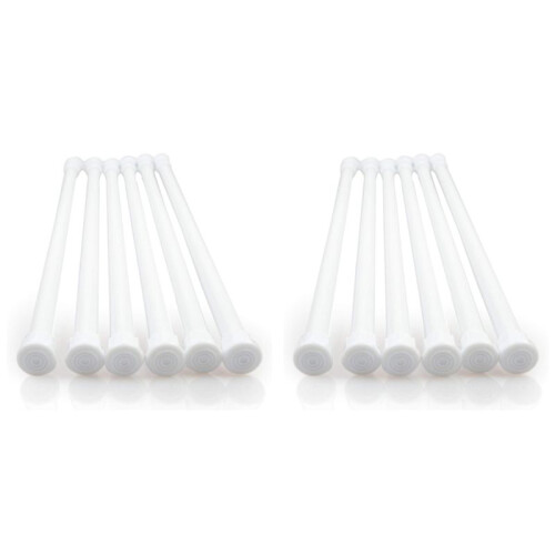 12 Pack Tension Rods, Adjustable Spring Cupboard Bars Rod Curtain Rods White