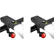 2X Phares de Vélo Puissants de 7000 Lumens à L'Avant et à L'Arrière, Phare de Vélo étanche Rechargeable USB Super Lumineux à 5 LED