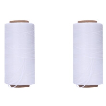 2pcs 260M 150D 1MM Leather Sewing Waxed Wax Thread Hand Needle Cord  DIY New Color:White