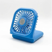 (Blue) Portable Handheld Mini Fan Power Bank, USB Rechargeable Foldable 180 Adjustable, 3 Speeds Personal Cooling Fan for Travel Camping