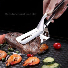 Stainless Steel Fish Spatula, Slotted Turner with Non-Stick Edge, Heat-Resistant Kitchen Tool for Frying Steak and Fish