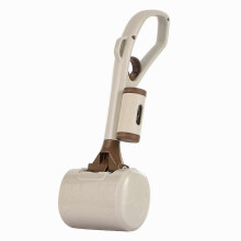 (Coffee color) Łopatka do zbierania psich odchodów z uchwytem sprężynowym, ergonomiczna, PP ekologiczny, 33,5 x 12 cm, kolor szaro-żółto-kawowy