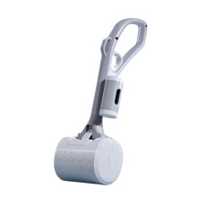 (Grey) Łopatka do zbierania psich odchodów z ABS, długi uchwyt 33,5 cm, obsługa jedną ręką, kompatybilna ze standardowymi workami na odchody