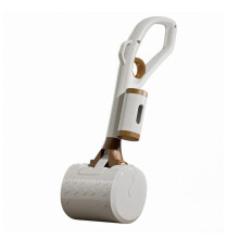 (White) Łopatka do zbierania psich odchodów z ABS, długi uchwyt 33,5 cm, obsługa jedną ręką, kompatybilna ze standardowymi workami na odchody