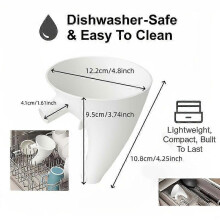 Flour Hopper for Stand Mixer, with Flow-Directing Nozzle and Overflow Prevention, Dishwasher-Safe, 4.8 Inch Diameter, 3.74 Inch Height