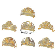 Wrought Iron Golden Tissue Holder Metal Restaurant Paper Rack Household Supplies fo Home Bedroom Dormitory Holiday