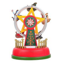 1pc Christmas Ferris Wheel Decor Unique Luminous Music Box Home Desktop Adorn