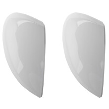 2Pcs Left White Rearview Side View Mirror Replacement Cover Cap Case Shell for  for Fiesta 2008-2017