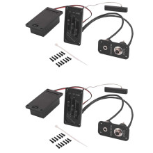 2X Electric Violin Pickup Piezo Preamp Accessory with Active Tone System Brass