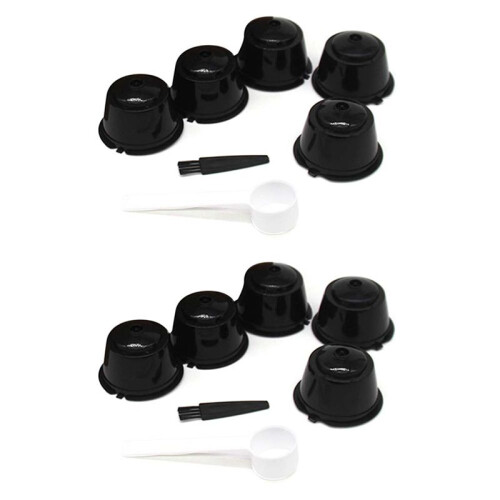10PZ Riutilizzabile per Nestle per  Coffee Capsule Filter Cup Riutilizzabile Filter Basket Caps Riutilizzabile Spoon Brush-2