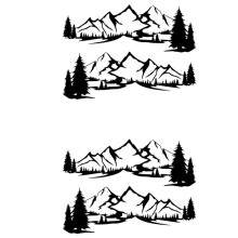 2X RV Motorhome Side Body Sticker DIY Albero di Montagna Decal Sticker Decorazione per Auto Caravan Trailer