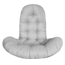 (Light Gray) Cojín para silla colgante tipo huevo 130 x 95 cm, 15 cm de grosor, fibra de poliéster, para interior y exterior jardín