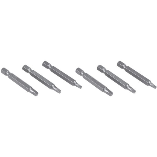 6Pcs 50mm 1/4 Inch Hex Square Bits Square  Screwdriver Bits S2 Alloy Steel Magnetic Screwdriver Bits Set Hand Tools