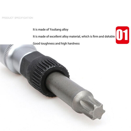 2X T50 Alternator Pulley Socket Bit with 33 Teeth Tool Alternator Pulley Center Bolt Remover Socket 2