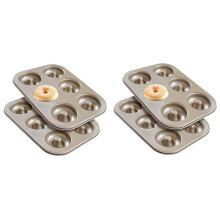 Molde para Magdalenas,para Rosquillas Antiadherente, Bandeja para Hornear Rosquillas de 4 Piezas, para Rosquillas de Acero Al Carbono,para Bolsa de