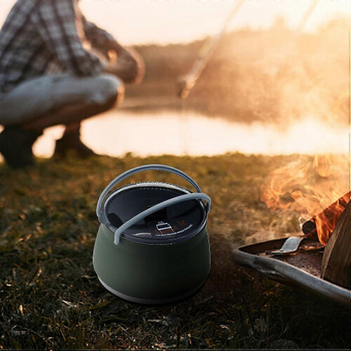 Plegable Silicona hervidor de camping Calor Resistente Multipurpose Olla Verde 1