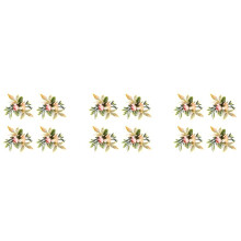 Serviettenringe mit Doppelter Rose, 12Er-Set, Serviettenringe mit Rosa Blumen und Beeren und Grünen Blättern, Handgefertigte Serviettenringhalter