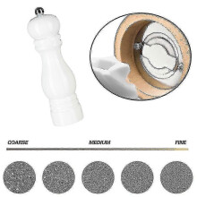(7 inch, white) Salt And Pepper Grinder Set,manual Pepper Mills With Adjustable Coarseness, Refillable Spice Grinders