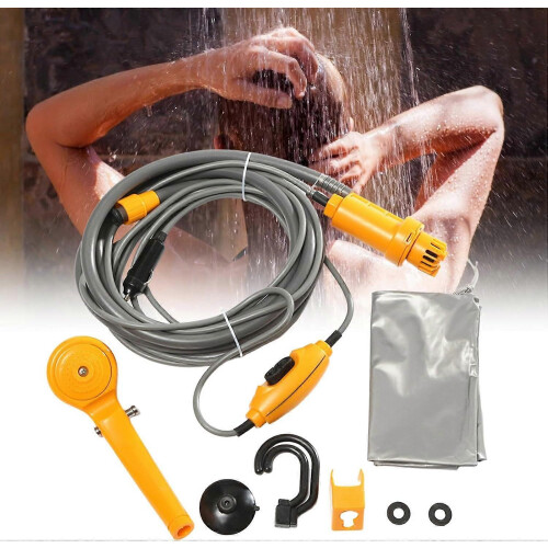12V Handheld Camping Shower Pump Adjustable Pressure Car Cigarette Plug 1