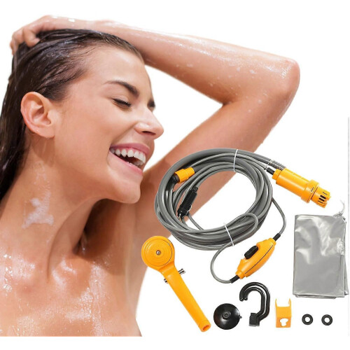 12V Handheld Camping Shower Pump Adjustable Pressure Car Cigarette Plug 2