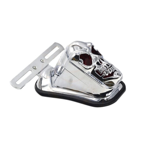 2X Motorcycle Brake Light Tail Light Skull Light Warning Signal Light for Prince Silver 1