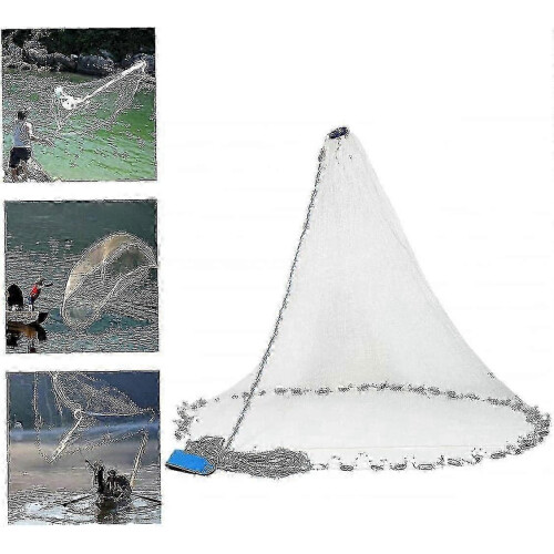 Salzwasser-Handangelnetz, Nylon, tragbar, Köderfalle, weiß 2