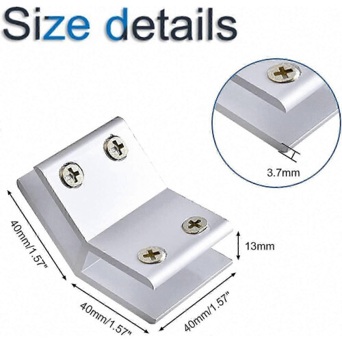 2 Pack Adjustable Aluminum Alloy Glass Clamp Bracket 10-12mm Shelf Support 1