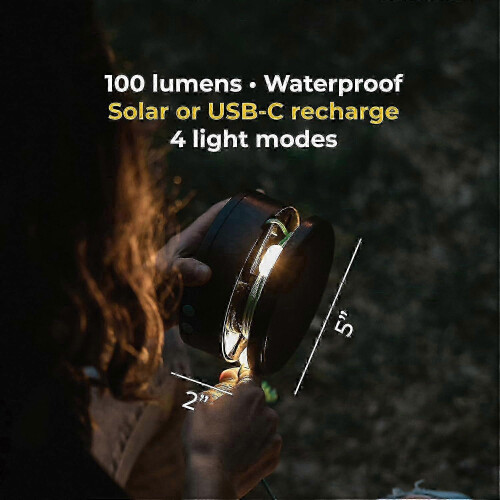 Luci a stringa solari MPOWERD, 5,5 m, 100 lumen, bianche, alimentate tramite USB. 1