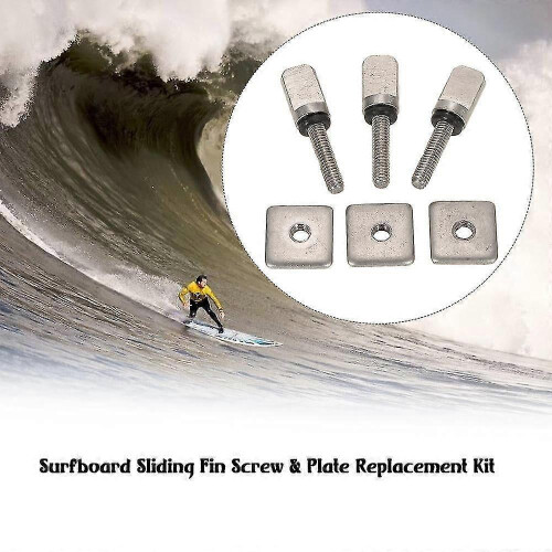 3 Longboard Sliding Fin Screw & Plate Replacement Kit for SUP Bodyboard 1