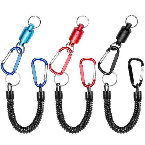 3 supporti magnetici per guadino da pesca a mosca con clip di sicurezza 1