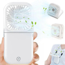 (pink color) Portable Handheld Mini Fan Power Bank, USB Rechargeable Foldable 180 Adjustable, 3 Speeds Personal Cooling Fan for Travel Camping