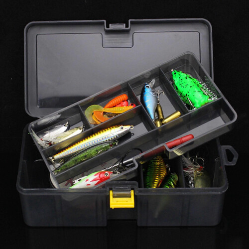 Double Layer Fishing Tackle Box Jig Head Spinner Hook Baits Tool Lures Storage Case Easy Use Multicolor 1