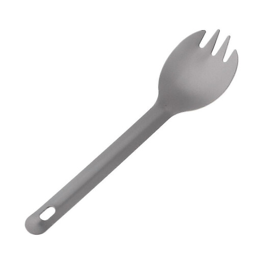 Outdoor Titanium Flatware Spoon Fork Spork with Buckle 2