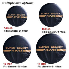 (16inch) Housse de roue de secours compatible avec Mitsubishi Pajero, Jeep et Suzuki, en cuir PVC imperméable, tailles 14 à 17 pouces