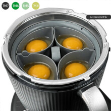 2 in 1 Egg Boiler and Poacher Tray, Silicone Non-Stick, for Thermomix TM7 TM6 TM5 TM31, Holds 4 Poached & 6 Boiled Eggs