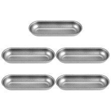 Hot Dog Bun Baking Pan, 5 Pcs Carbon Steel Non-Stick Oval Sausage Molds for Baking