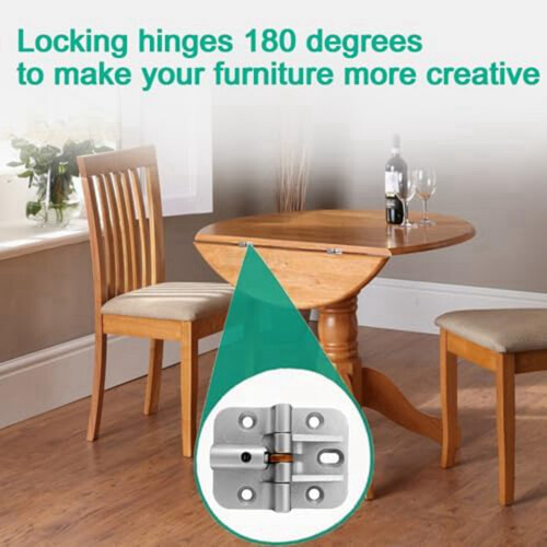 Adjustable 180 Degree Hinge, Locking Hinge Folding Hinge, Adjustable Door Hinge, Leaf Table Hinge, 8PCS 2