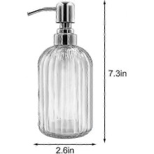ap Dispenser - 2 Pack 14 Oz Glass Soap Dispenser with Rust Proof Stainless Steel Pump, Refillable Liquid Bottle Dispenser, Premium Hand Jar Dispenser