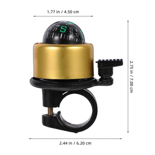 Golden Bike Bell Compass Warning Durable Mountain Accessories 1