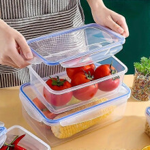 Multi-Sized Kitchen Storage Containers, BPA-Free Plastic with Blue Snap Lids, Microwave Safe Stackable, 1500ml & 2500ml Set for Fruits Vegetables Lunc