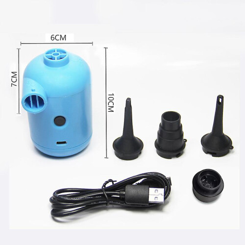 USB Multi-Function Electric Air Pump for Inflatable Bed Rubber Boat Portable Fast Blue 2