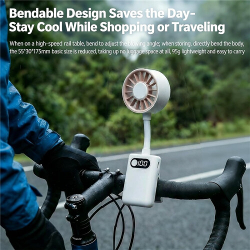 Groene USB ventilator, digitaal display, draagbaar en stil 1