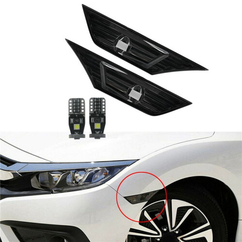 2X Smoke Tinted Lens Side  Lamp Light with LED for 2016-19   JDM 1