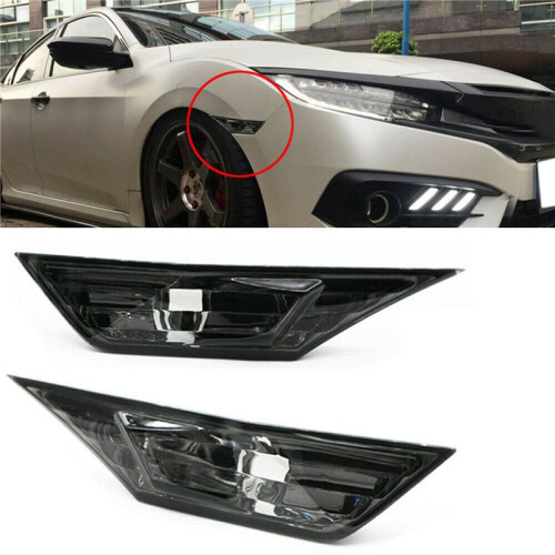 2X Smoke Tinted Lens Side  Lamp Light with LED for 2016-19   JDM 2